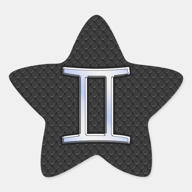 Chrome wie Gemini Zodiac Symbol Stern-Aufkleber (Vorderseite)