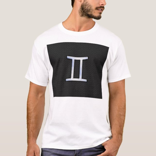 Chrome wie Gemini Zodiac Symbol T-Shirt (Vorderseite)
