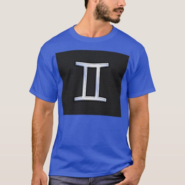Chrome wie Gemini Zodiac Symbol T-Shirt (Vorderseite)