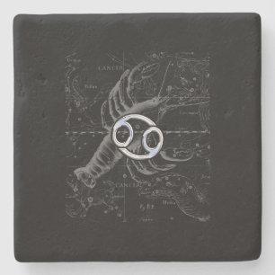 Chrome wie Krebs Zodiac Symbol auf Hevelius Steinuntersetzer