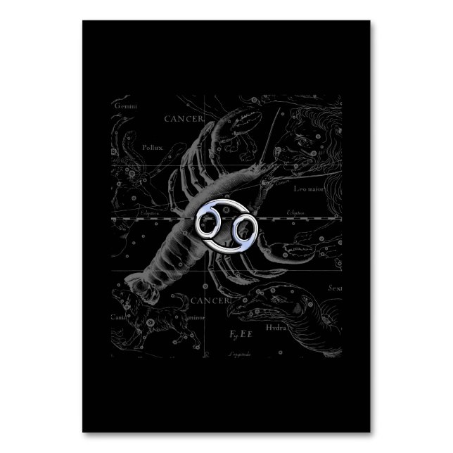 Chrome wie Krebs Zodiac-Zeichen auf Hevelius Tischnummer (Vorderseite)