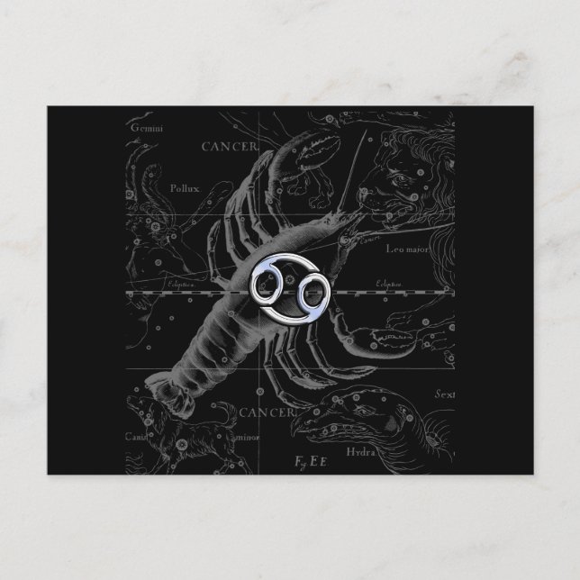 Chrome wie Krebszeichen auf der Gravur von Heveliu Postkarte (Vorderseite)