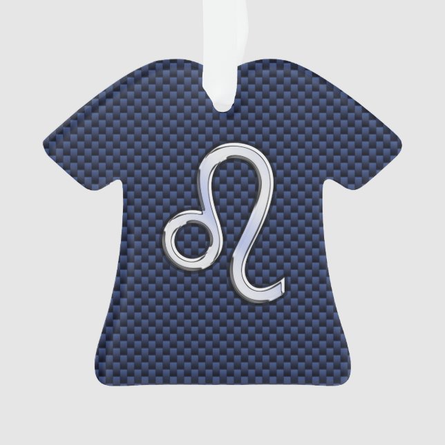Chrome wie Leo Zodiac Sign Blue Carbon Fibre Ornament (Vorderseite)