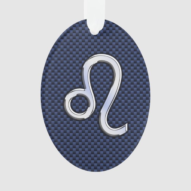 Chrome wie Leo Zodiac Sign Blue Carbon Fibre Ornament (Vorderseite)