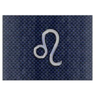 Chrome wie Leo Zodiac Sign Blue Carbon Fibre Schneidebrett