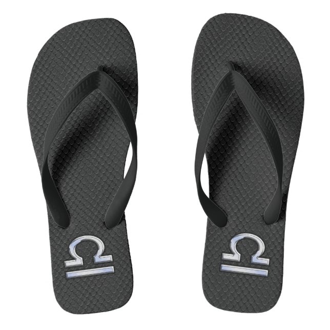 Chrome wie Libra Zodiac Symbol Schlange Hautdekor Flip Flops (Fußbett)