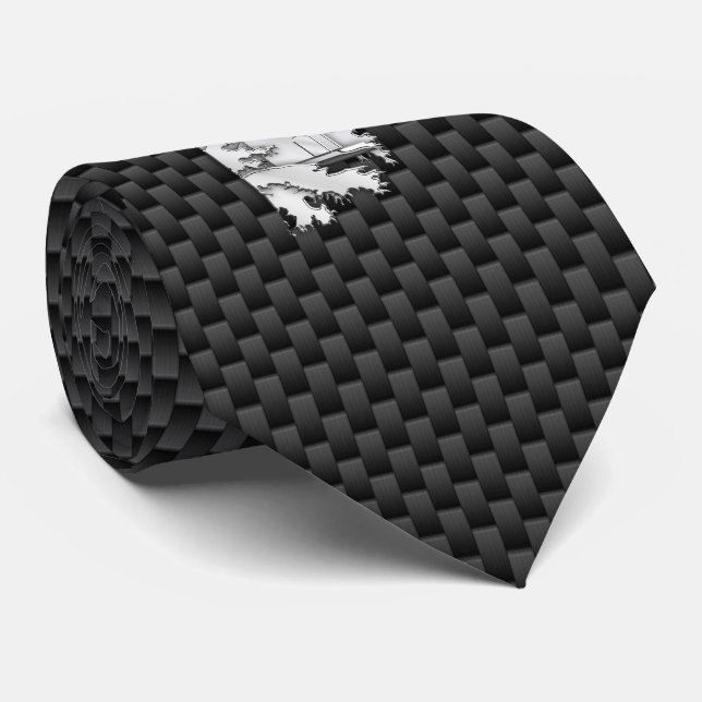Chrome wie Lighthouse auf Carbon Fibre Print Krawatte (Gerollt)