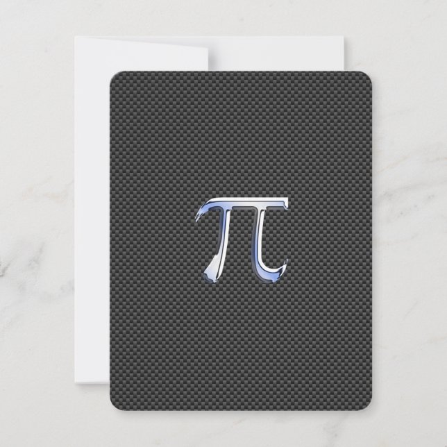 Chrome wie Pi-Symbol auf Carbon Fibre Print (Vorderseite)
