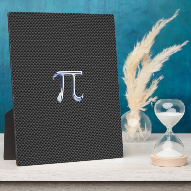 Chrome wie Pi-Symbol auf Carbon Fibre Print Fotoplatte (Seite)