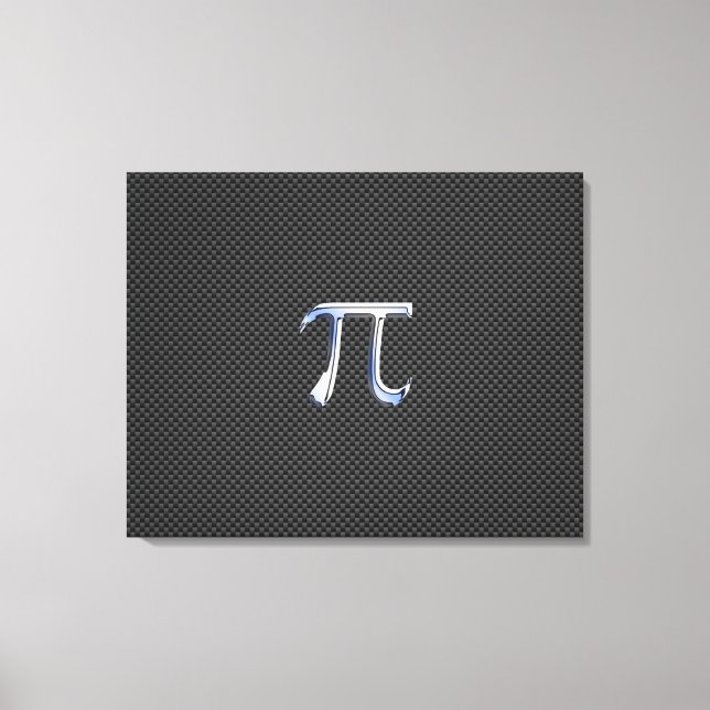 Chrome wie Pi-Symbol auf Carbon Fibre Print Leinwanddruck (Vorderseite)