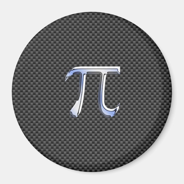 Chrome wie Pi-Symbol auf Carbon Fibre Print Magnet (Vorne)