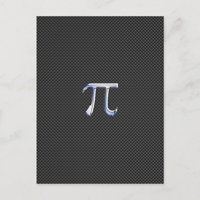 Chrome wie Pi-Symbol auf Carbon Fibre Print Postkarte (Vorderseite)