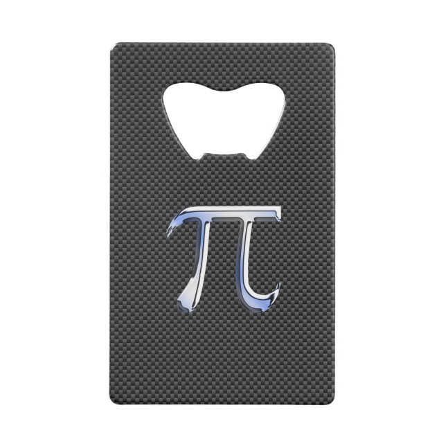 Chrome wie Pi-Symbol auf Carbon Fibre Style Geldkarten Flaschenöffner (Vorderseite)