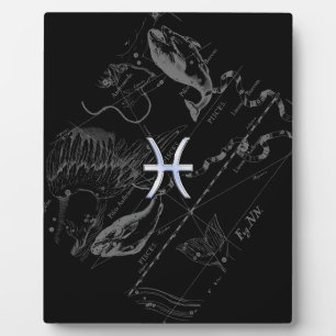 Chrome wie Pisces Zodiac Sign auf Black Hevelius Fotoplatte