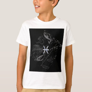 Chrome wie Pisces Zodiac Sign auf Black Hevelius T-Shirt