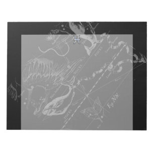 Chrome wie Pisces Zodiac Sign auf Hevelius 1690 Notizblock