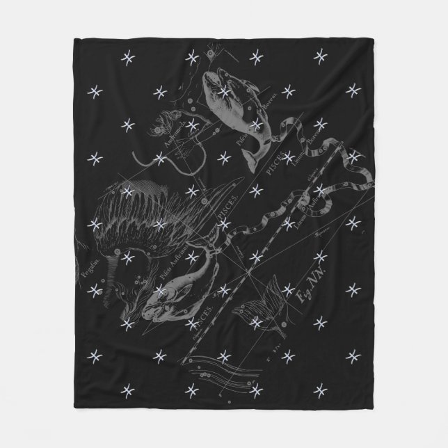 Chrome wie Pisces Zodiac Sign auf Hevelius Fleecedecke (Vorderseite)