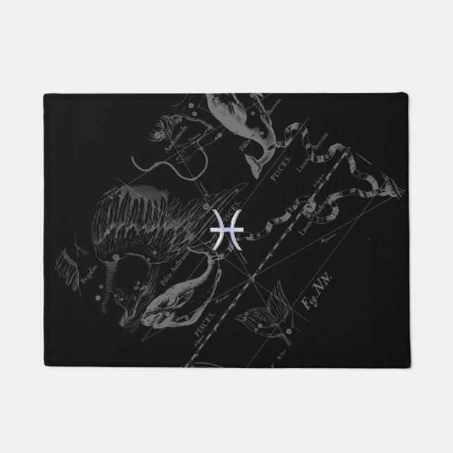 Chrome wie Pisces Zodiac Sign auf Hevelius Fußmatte (Vorderseite)