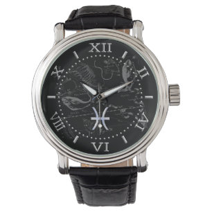 Chrome wie Pisces Zodiac Sign Hevelius Dial Armbanduhr
