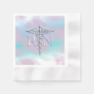 Chrome wie RN Caduceus in Mother Pearl Style Serviette