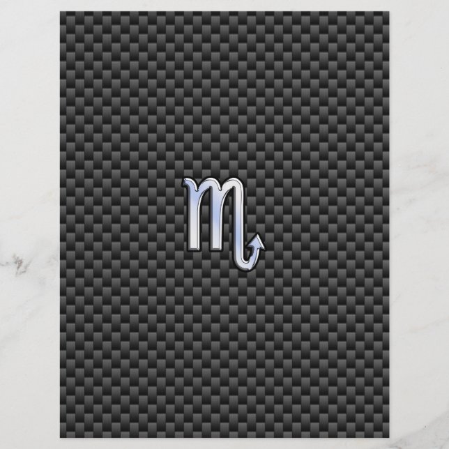 Chrome wie Scorpio Zodiac Sign Carbon Fibre Print (Vorderseite)
