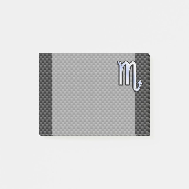 Chrome wie Scorpio Zodiac Sign Carbon Fibre Print Post-it Klebezettel (Vorderseite)