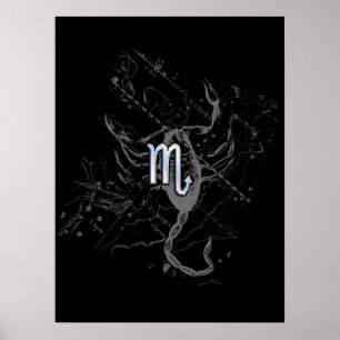 Chrome wie Scorpio Zodiac Symbol auf Hevelius Poster