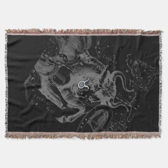 Chrome wie Taurus Zodiac Sign auf Hevelius Black Decke (Vorderseite)