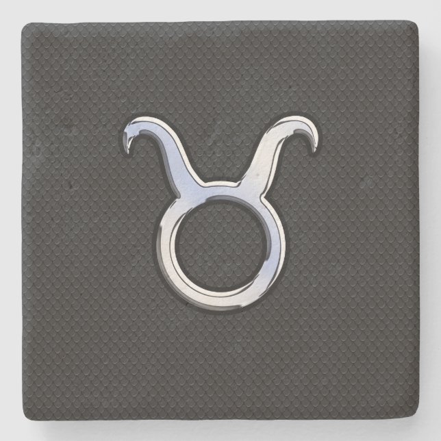 Chrome wie Taurus Zodiac Signature Decor Steinuntersetzer (Vorderseite)