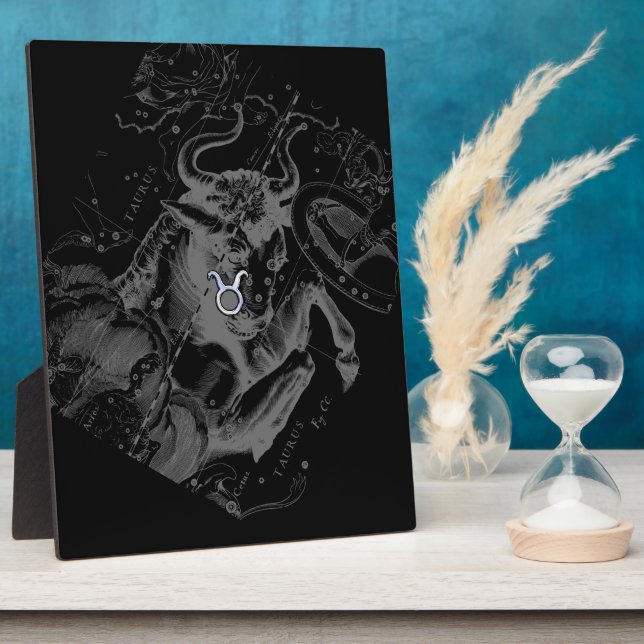 Chrome wie Taurus Zodiac-Zeichen auf Hevelius Fotoplatte (Seite)