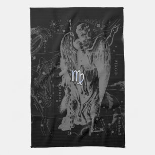 Chrome wie Virgo Zodiac Sign auf Black Hevelius Handtuch