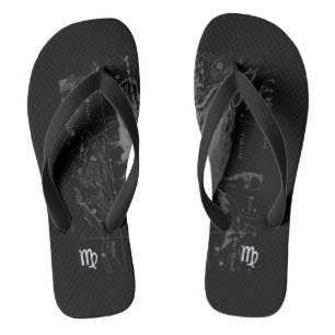 Chrome wie Virgo Zodiac Sign auf Hevelius Flip Flops
