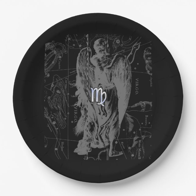Chrome wie Virgo Zodiac Sign auf Hevelius Pappteller (Vorderseite)