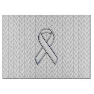 Chrome wie Weißer Strick Band-Bewusstsein Printwer Schneidebrett