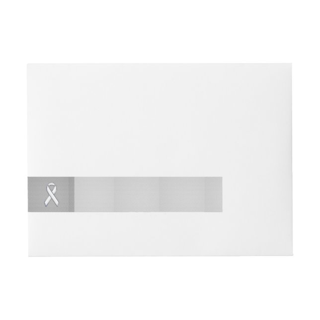 Chrome wie weißes Band-Bewusstsein Kohlenstofffase Rundum-Adressaufkleber (Vorderseite)