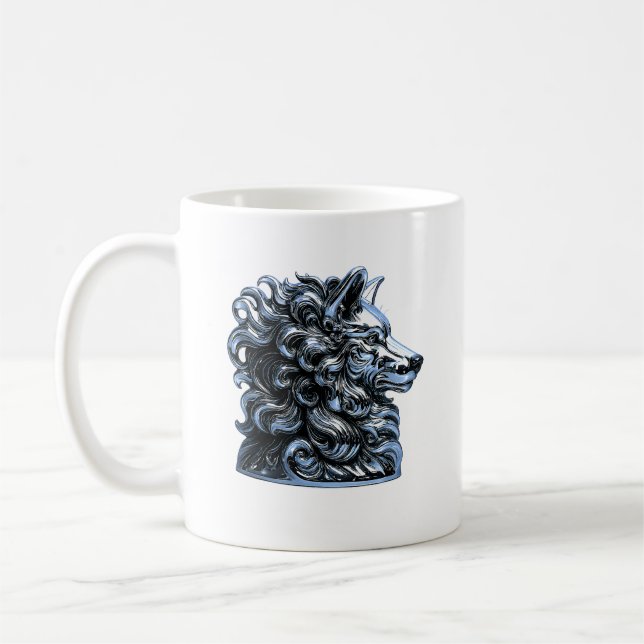 Chrome Wolf Bust Kaffeetasse (Links)