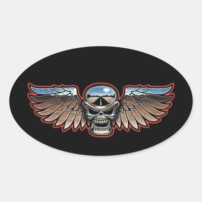 Chromeboy Wings Ovaler Aufkleber (Vorderseite)