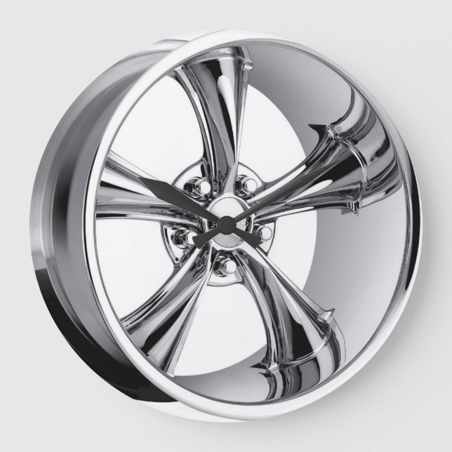 Chromfelge Große Wanduhr (Vorderseite)