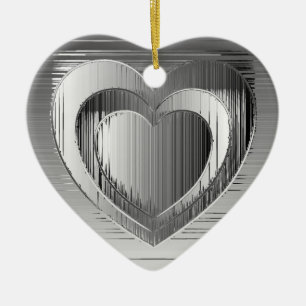 Chromherzen Keramikornament