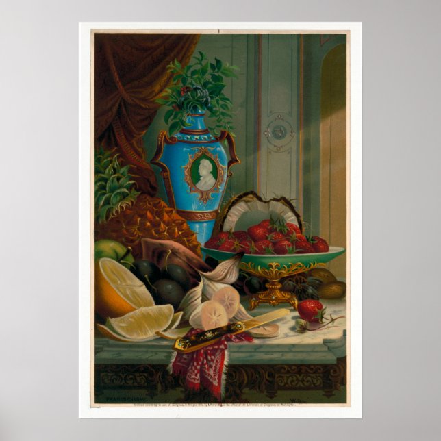 Chromolithographien Stillleben druckt 1910 Poster (Vorne)