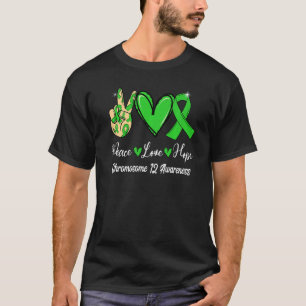 Chromosom 12 Awareness Peace Liebe Hope Green Ribb T-Shirt