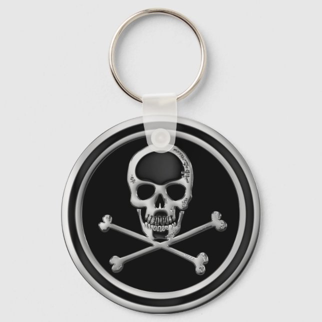 CHROMSKULL UND KREUZELN SCHLÜSSELANHÄNGER (Vorderseite)