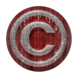 Chromtropf Glitter Buchstabe C Monogramm Schneidebrett