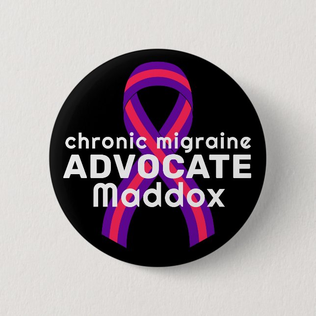 Chronic Migraine Advocate Black Button (Vorderseite)