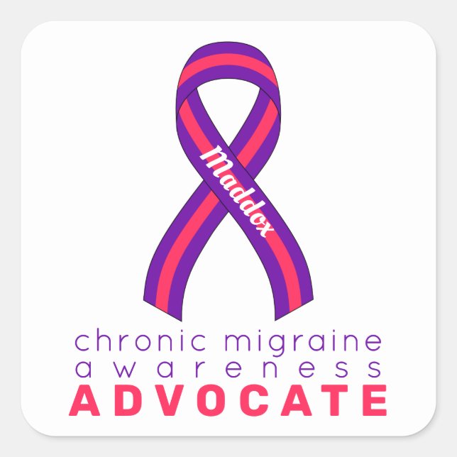 Chronic Migraine Advocate White Square Sticker (Vorderseite)