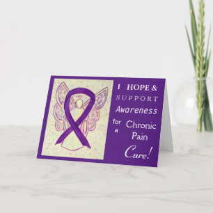 Chronic Pain Purple Awareness Ribbon Greeting Card Karte