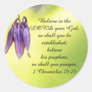 Chronik-20:20 des Bibel-Text-2 Runder Aufkleber