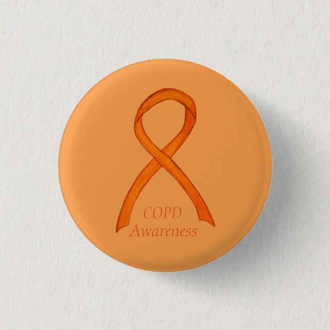 Chronisch obstruktive Lungenerkrankung Ribbon Butt Button (Vorderseite)