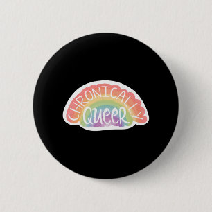 Chronisch Queer Aufkleber Button
