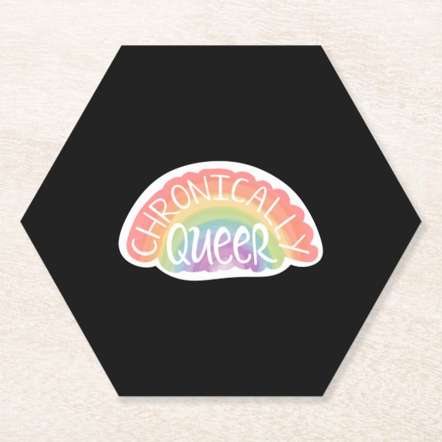 Chronisch Queer Aufkleber Untersetzer (Vorderseite)